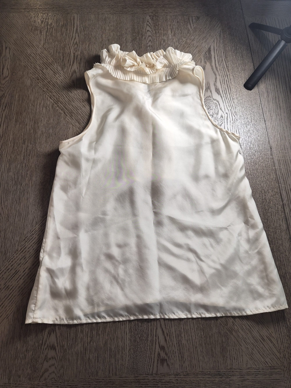 J. Crew Cream Ruffle-Front Sleeveless Tank - Picture 3 of 3